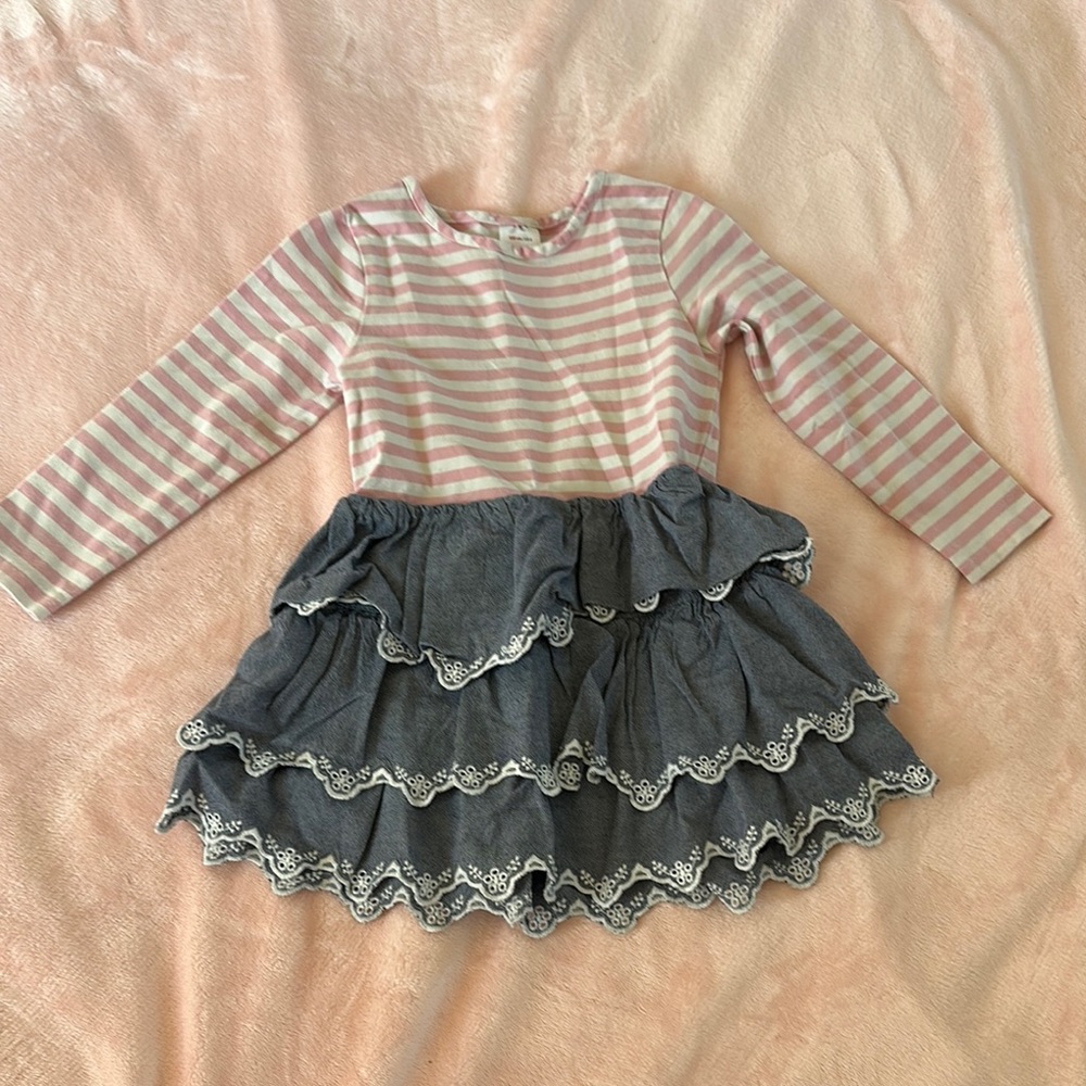 Hanna Andersson Pink and White Striped Dress